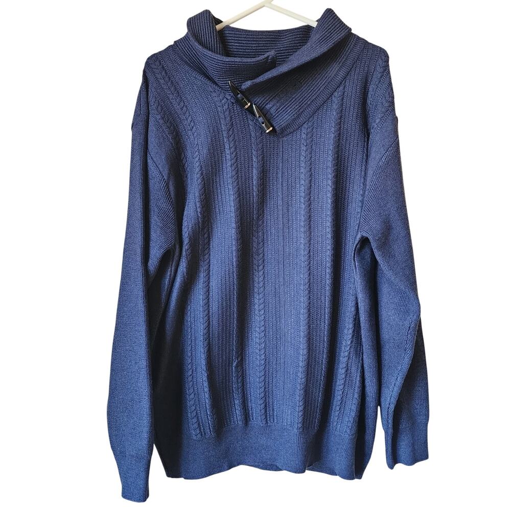 Michael Irvin 88 Sweater Mens Size 2XL Navy Blue Pullover Heavy Cable Knit New